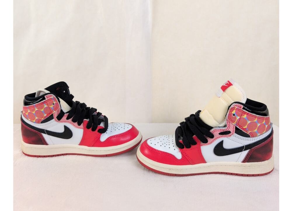 Jordan 1 Retro High OG PS Across the Spiderverse sneakers red black Size 12c